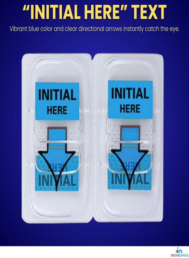 1InTheOffice Initial Here Flags – Blue Arrow Sticker Tabs, Self-Adhesive Initial Here Tabs & Sticky Tabs, Initial Stickers, 200-Pack - Image 3